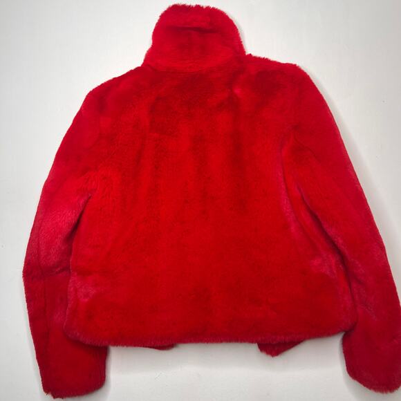I.N.C. International Concepts Red Faux Fur Cropped Jacket Size XS - Picture 6 of 6
